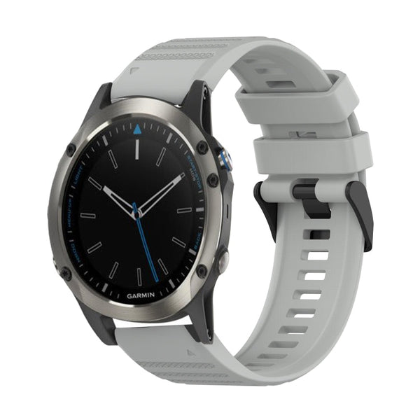 22mm Horizontal Texture Silicone Watch Band with Removal Tool, For Garmin Fenix 5 Plus, For Garmin Quatix 5, For Garmin Quatix 5 Sapphire