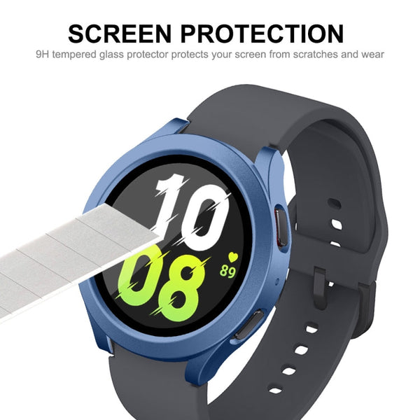 For Samsung Galaxy Watch4/5 40mm ENKAY Hat-Prince Waterproof Full Coverage PC Frame + 9H Tempered Glass Case