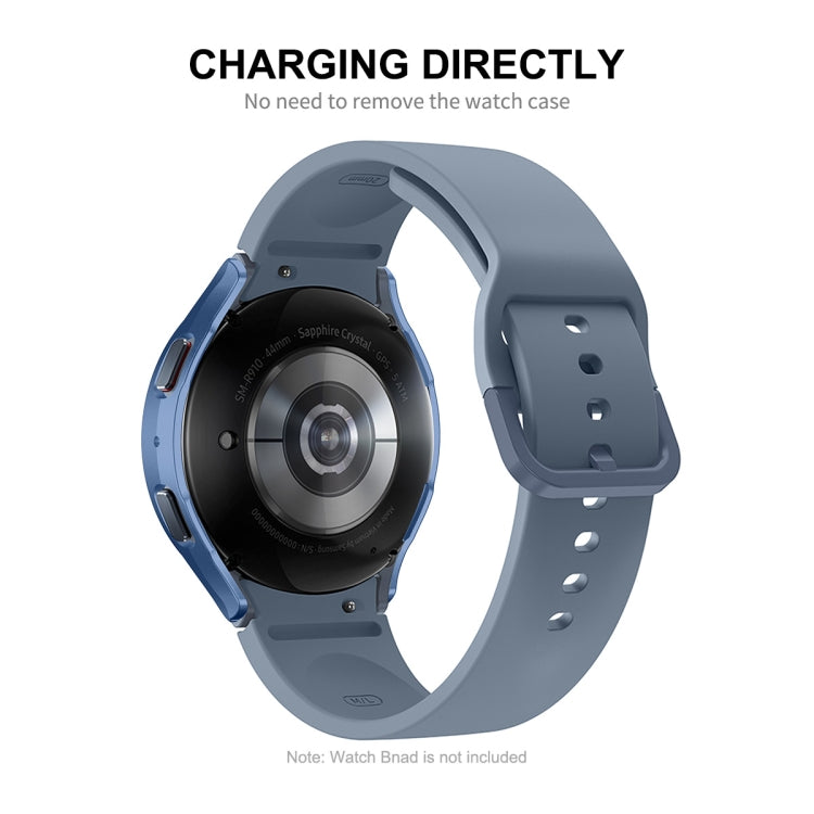 For Samsung Galaxy Watch4/5 44mm ENKAY Hat-Prince Waterproof Full Coverage PC Frame + 9H Tempered Glass Case