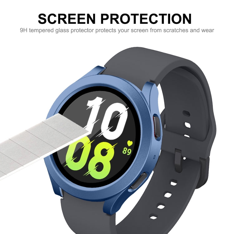 For Samsung Galaxy Watch4/5 44mm ENKAY Hat-Prince Waterproof Full Coverage PC Frame + 9H Tempered Glass Case
