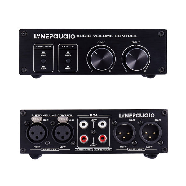 2 In and 2 Out Switcher Volume Controller, RCA signal switches to XLR balanced signal and no need for power supply. It provides RCA and XLR interfaces, independent L/R channel volume adjustment, which is suitable for devices with volume adjustment need