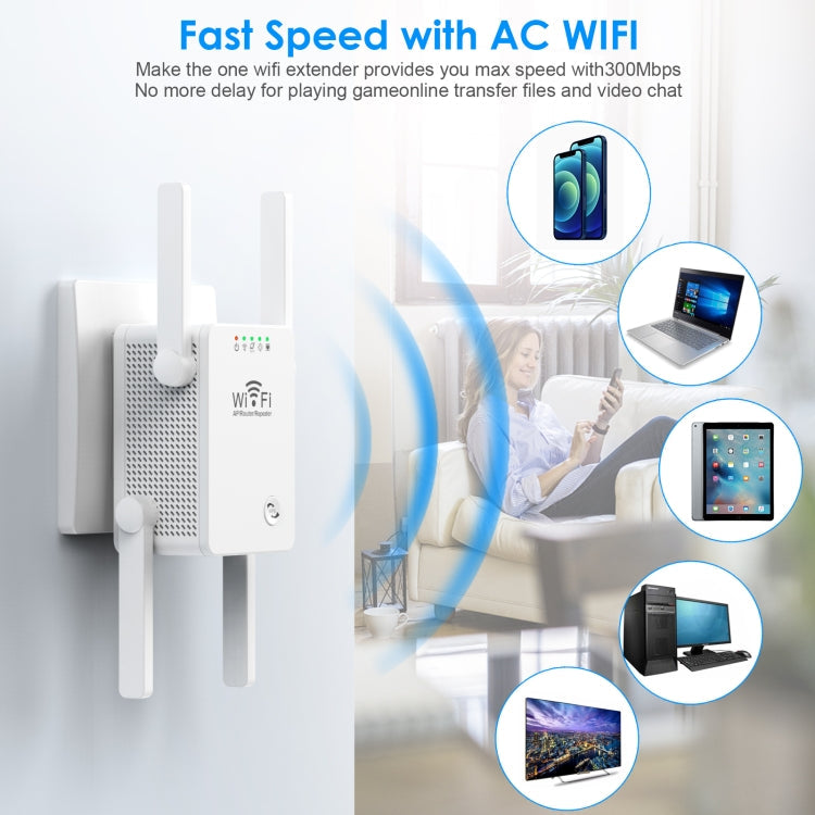 U8 300Mbps Wireless WiFi Repeater Extender Router Wi-Fi Signal Amplifier WiFi Booster, US Plug, EU Plug