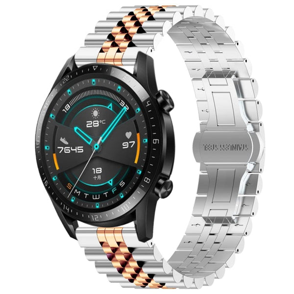 Five Bull Half Round Stainless Steel Watch Band + Strap Removal Tool, For Huawei Watch 3 / 3 Pro, For Huawei Watch GT2 Pro / GT 2e, For Huawei Watch GT 42mm/46mm / GT2 46mm