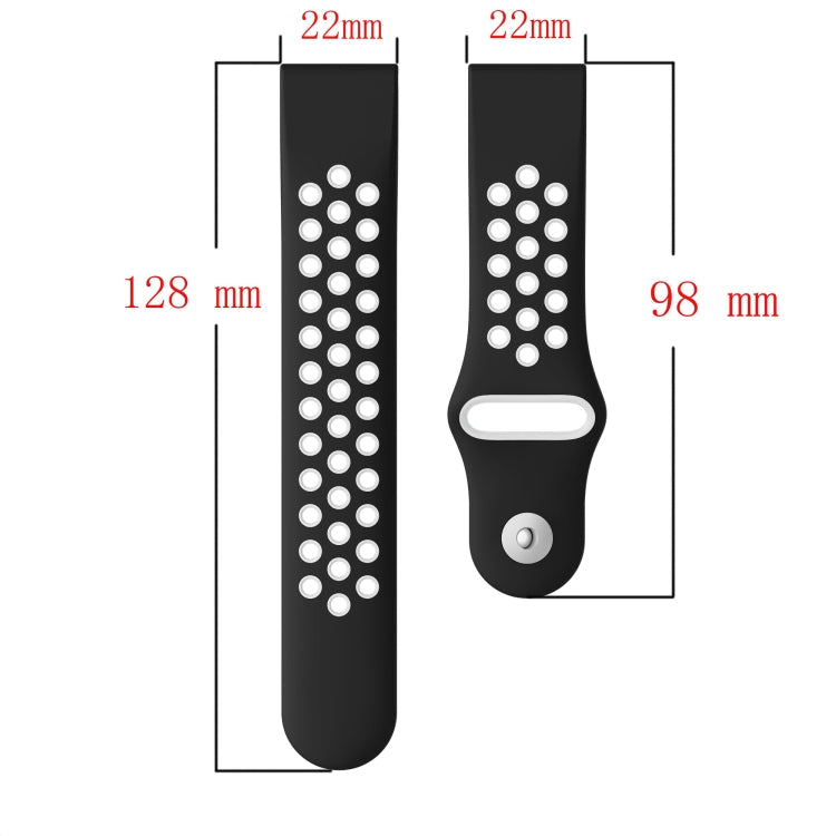 22mm Sports Breathable Silicone Watch Band