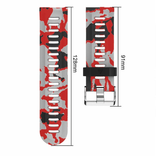 26mm Camouflage Printed Silicone Watch Band