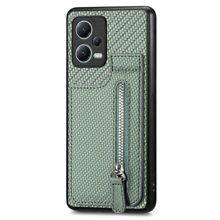 Carbon Fiber Vertical Flip Zipper Phone Case
