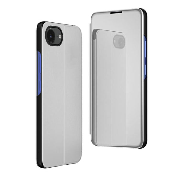 Plated Mirror Horizontal Flip Leather Phone Case with Holder