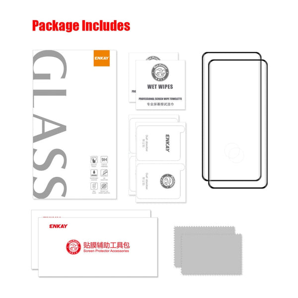 2pcs ENKAY Hat-Prince 3D Hot Bending Side Glue Tempered Glass Full Film, For OnePlus 13, For OnePlus 12, For OnePlus Ace 2 / Ace 2 Pro