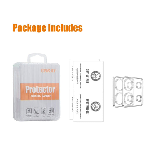 2pcs ENKAY Hat-Prince 9H Rear Camera Lens Tempered Glass Film