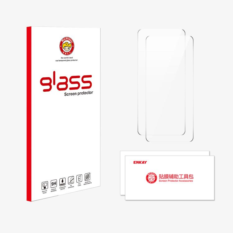 2pcs ENKAY 9H Big Arc Edge High Aluminum-silicon Tempered Glass Film