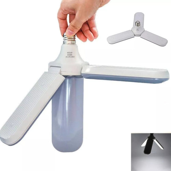 45W E27 LED Bulb SMD2835 228leds Super Bright Foldable Fan Blade Angle Adjustable Ceiling Lamp Home Energy Saving Lights