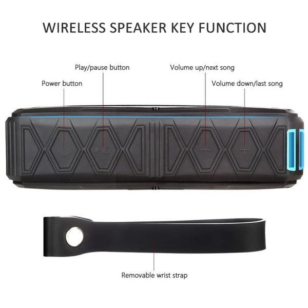Portable Bluetooth Speaker Super Bass Stereo Wireless Speakers Support IP66 Waterproof Emergency Charging Handsfree TF