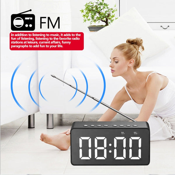 AEC BT506 Speaker With Wirror, LED Clock Display, Dual Alarm Clock,Snooze, HD hands-free Calling, HiFi Stereo.