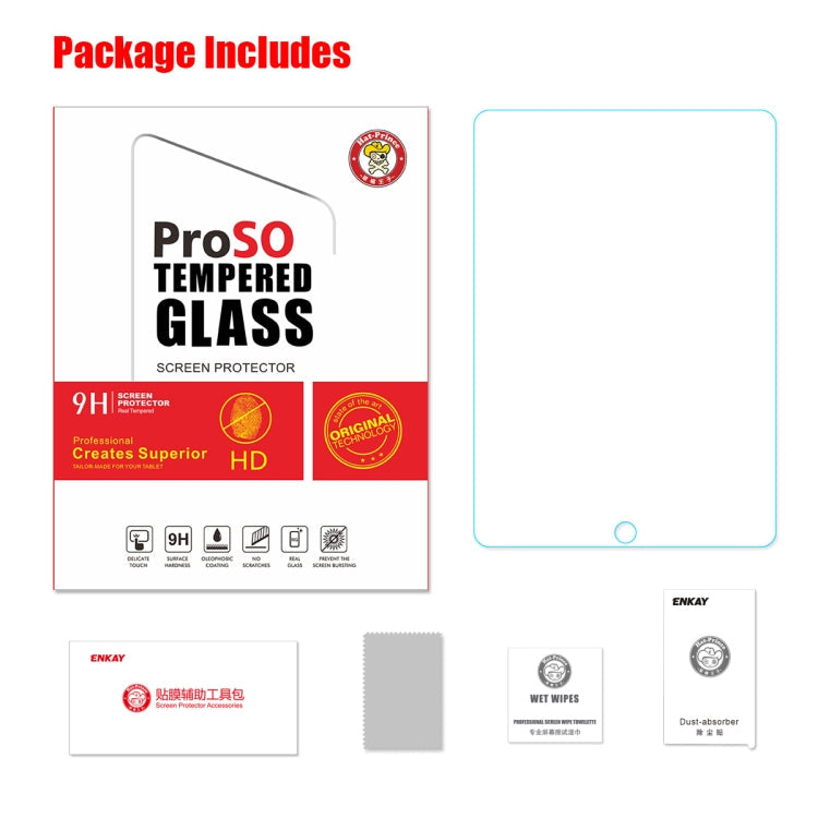 For iPad 10.2 (2019) ENKAY Hat-Prince 0.33mm 9H Surface Hardness 2.5D Explosion-proof Tempered Glass Film