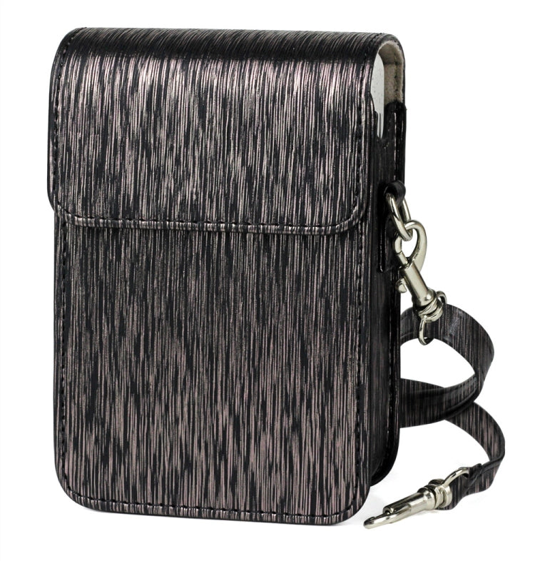 Richwell Brushed Camera Case PU Leather Case for Fujifilm Instax Mini Liplay Instant Camera, Black, White, Gold