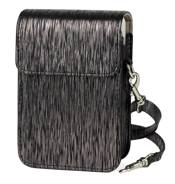 Richwell Brushed Camera Case PU Leather Case for Fujifilm Instax Mini Liplay Instant Camera, Black, White, Gold
