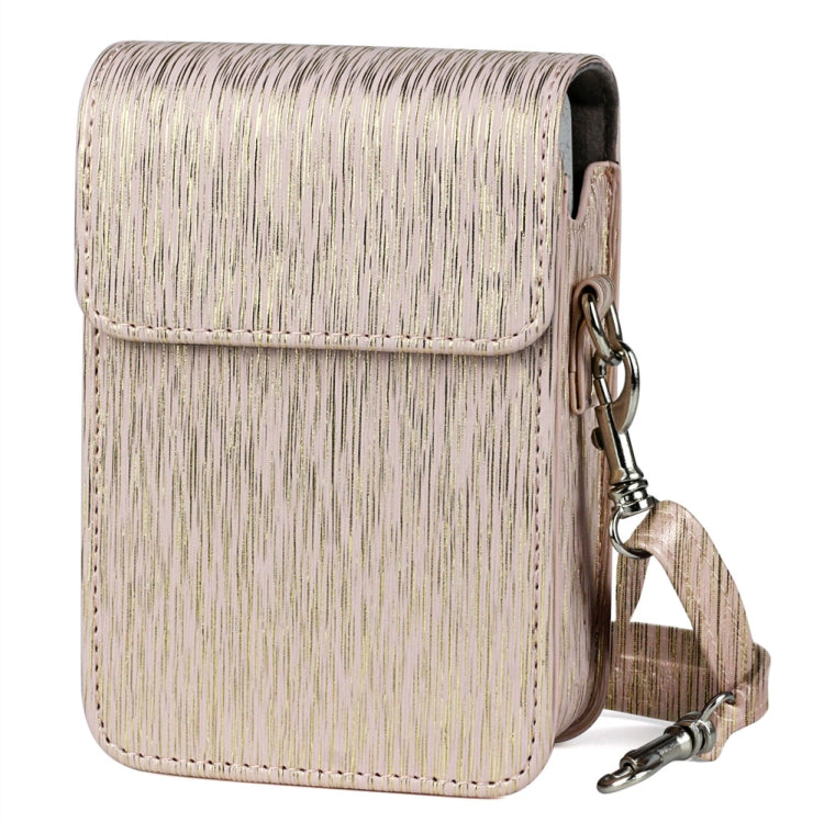 Richwell Brushed Camera Case PU Leather Case for Fujifilm Instax Mini Liplay Instant Camera, Black, White, Gold