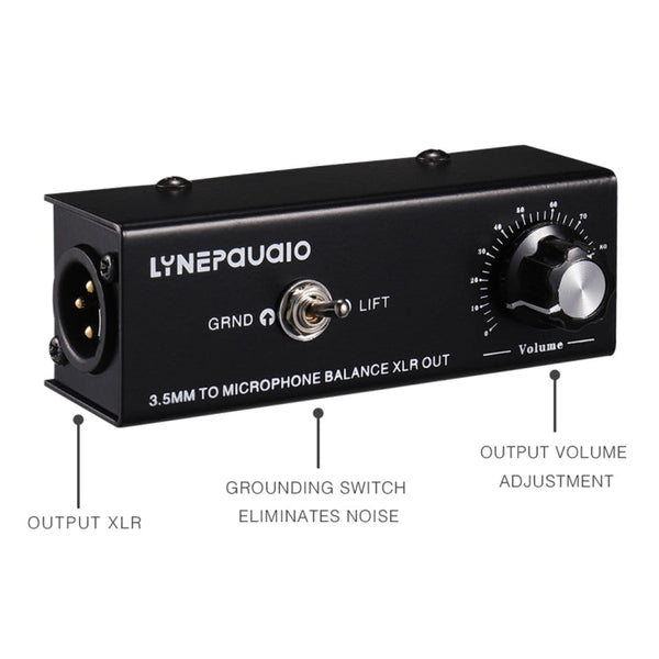 B012 Professional Stereo Signal Converted to Microphone Balanced Signal Output