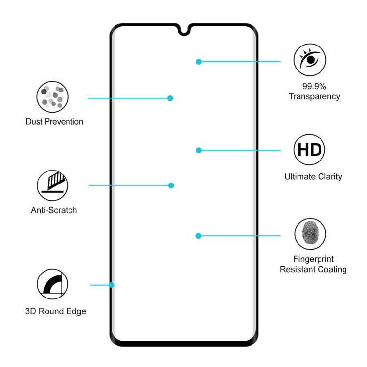 For XIAOMI MI CC9 Pro / MI Note 10 Global ENKAY Hat-Prince 0.26mm 9H 3D Explosion-proof Full Screen Curved Heat Bending Tempered Glass Film