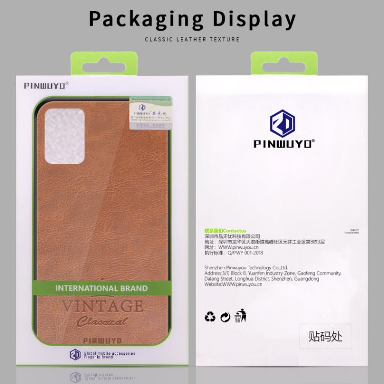 PINWUYO Pin Rui Series Classical Leather Texture PC + TPU Waterproof  Anti-fall All-inclusive Protective Case Shell