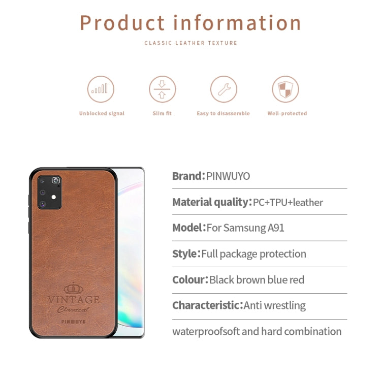 PINWUYO Pin Rui Series Classical Leather Texture PC + TPU Waterproof  Anti-fall All-inclusive Protective Case Shell