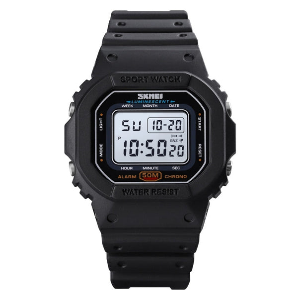 Skmei 1608 Multi-Function Student Electronic Watch Waterproof Timing Silicone Sports Watch