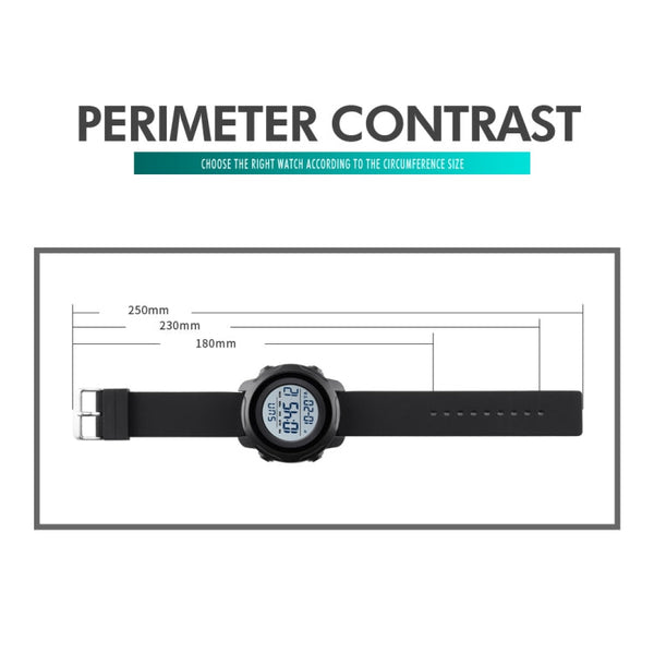 Skmei 1540 Fashion Outdoor Sports Large Dial Student Watch Multi Function Waterproof Mens Electronic Watch