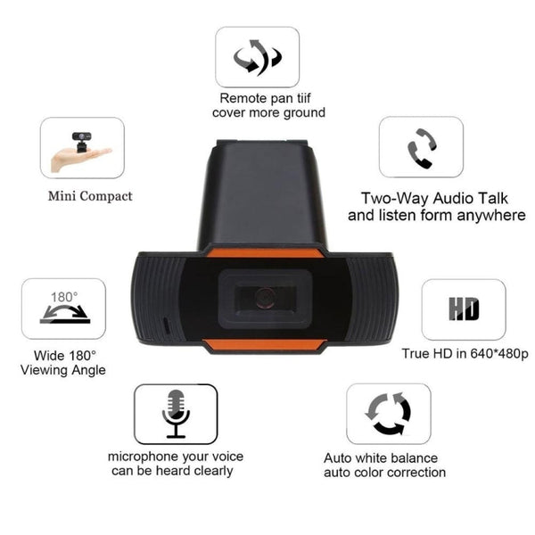 HXSJ A870 Webcam HD 480P PC Camera with Absorption Microphone MIC for Skype for Android TV   Rotatable Computer Camera USB Web Cam, 480P