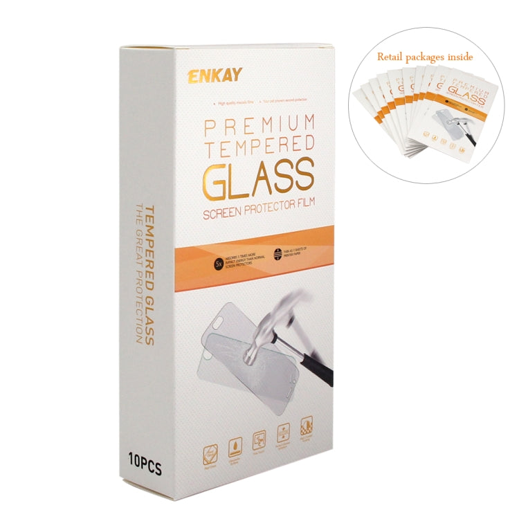10 PCS ENKAY Hat-Prince 0.26mm 9H 2.5D Curved Edge Tempered Glass Film