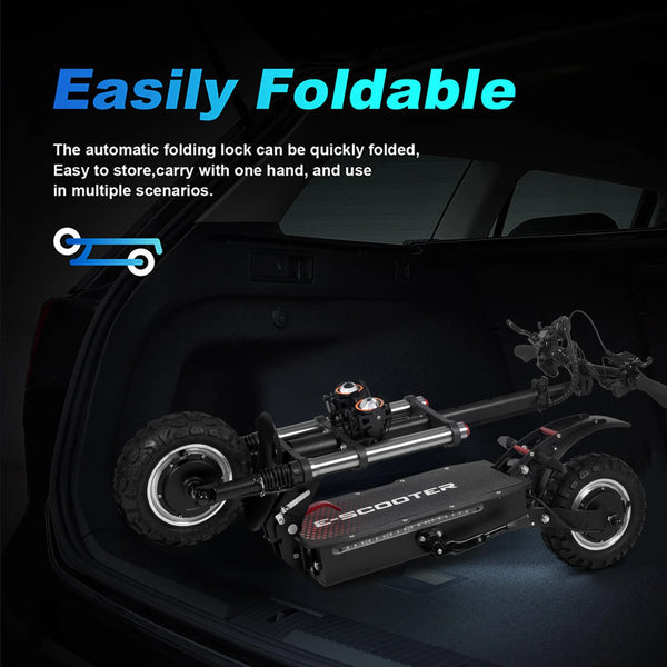 FREEBOY J30max Adult Foldable Escooter 3000W*2 Electric Scooter 60V38AH 11 INCH OFF-ROAD TIRE E-Mountain Scooter