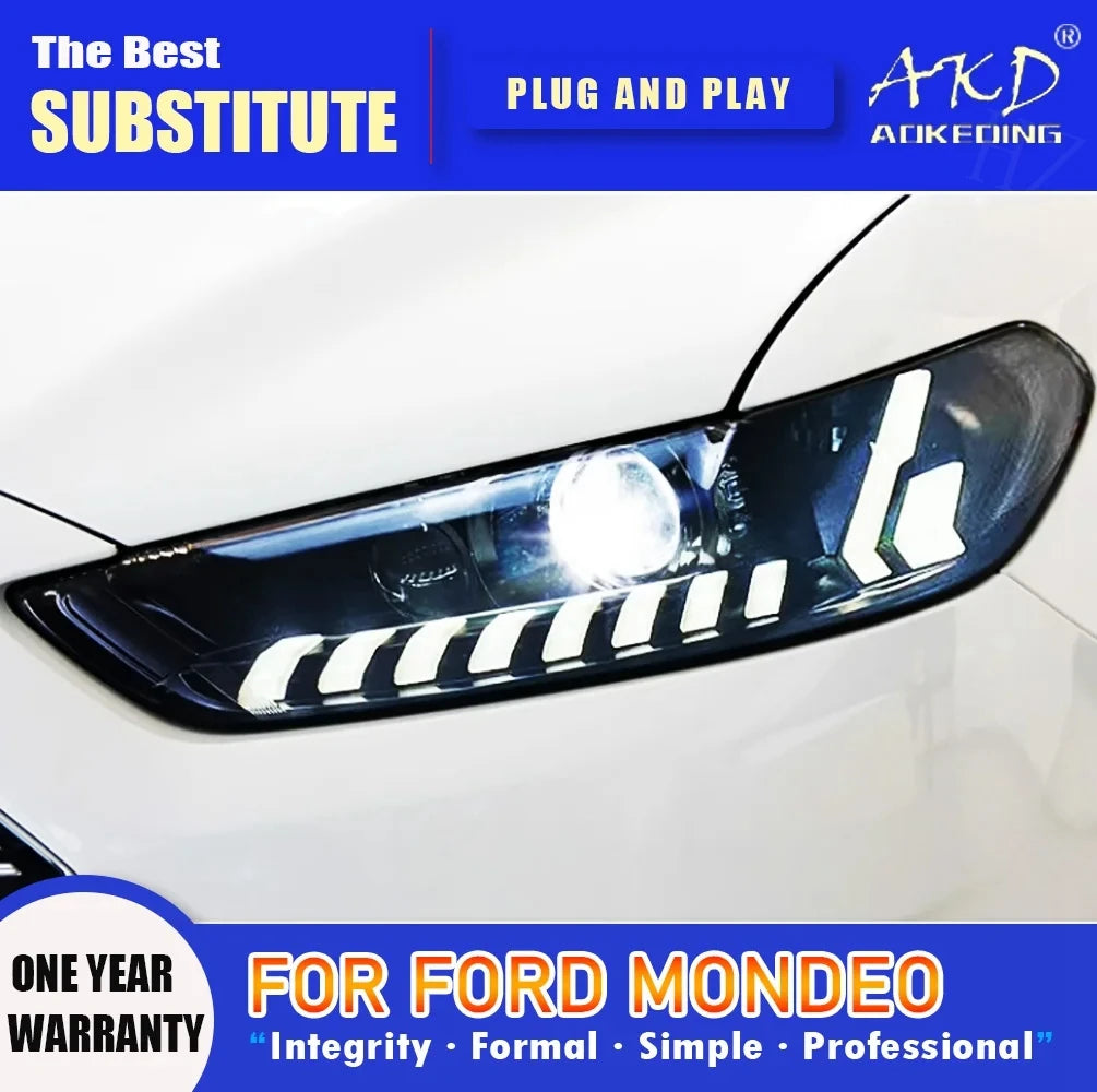 Headlight For Ford Fusion 2013-2016 Mondeo Car 12V H7 LED DRL Hella 5 Xenon Lens Hid Mondeo AKD Car Accessories