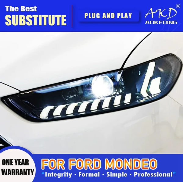 Headlight For Ford Fusion 2013-2016 Mondeo Car 12V H7 LED DRL Hella 5 Xenon Lens Hid Mondeo AKD Car Accessories