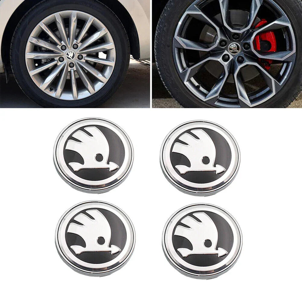 4Pcs Wheel Centre Cap Black 60MM Wheel Center Hub Cover Wheel Center Hub Cap for Skoda Octavia Fabia