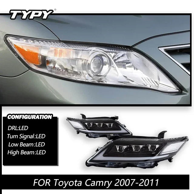 TYPY Car For Toyota US Camry headlights 2007-2011 Upgrade Modified to New DRL Dynamic Turn Signal LED Headlight Auto Accessories