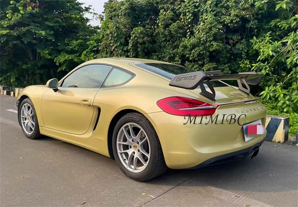 FOR Porsche Cayman 718 981 Boxster GT4 RS Style Car External Decoration Rear Trunk Wing Carbon Fiber Rear Spoiler Tail Wings