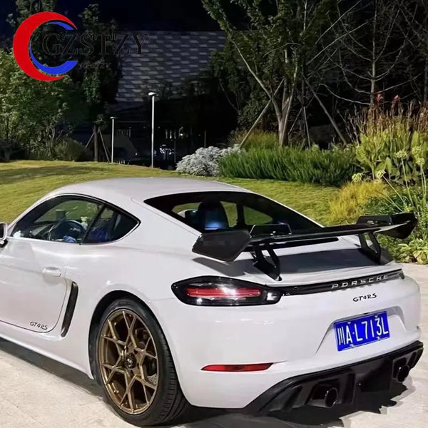 Carbon Fiber Rear Spoiler Tail Wings For Porsche Cayman 718 987 997 981 Boxster GT4 2010-2021 Car External Decoration GT4 Style