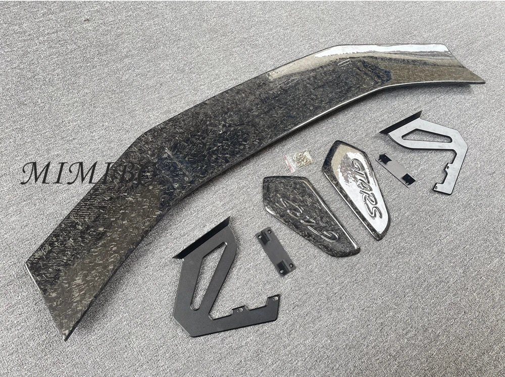 FOR Porsche Cayman 718 981 Boxster GT4 RS Style Car External Decoration Rear Trunk Wing Carbon Fiber Rear Spoiler Tail Wings