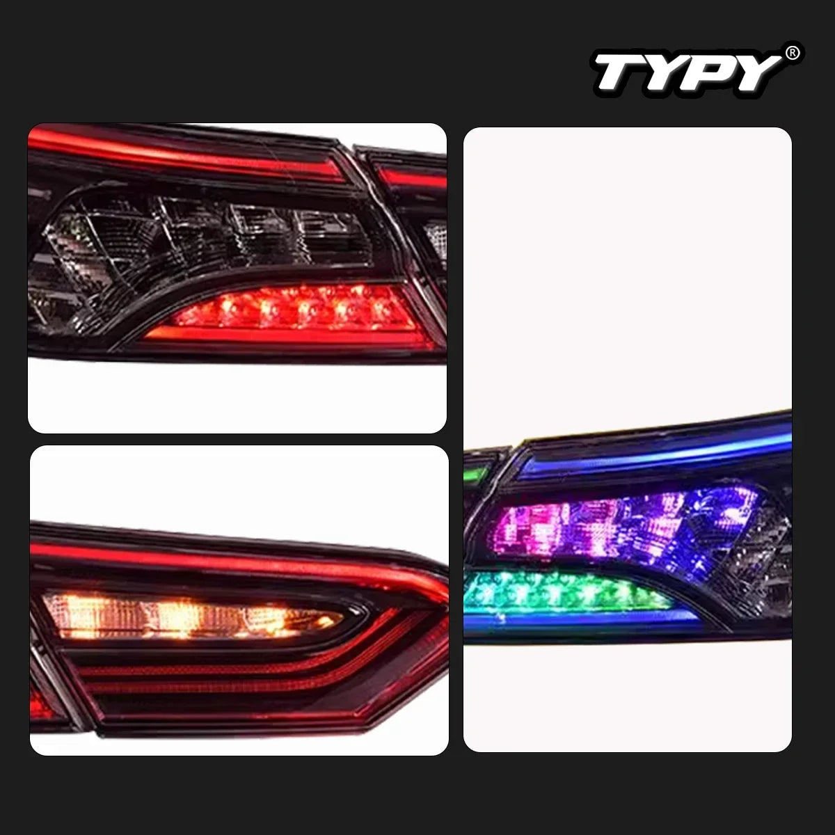 TYPY Car Lights for  Camry RGB Taillight 2018-2023 LED Projetor Tail Lamp Daytime Running Light Automotive Accessories