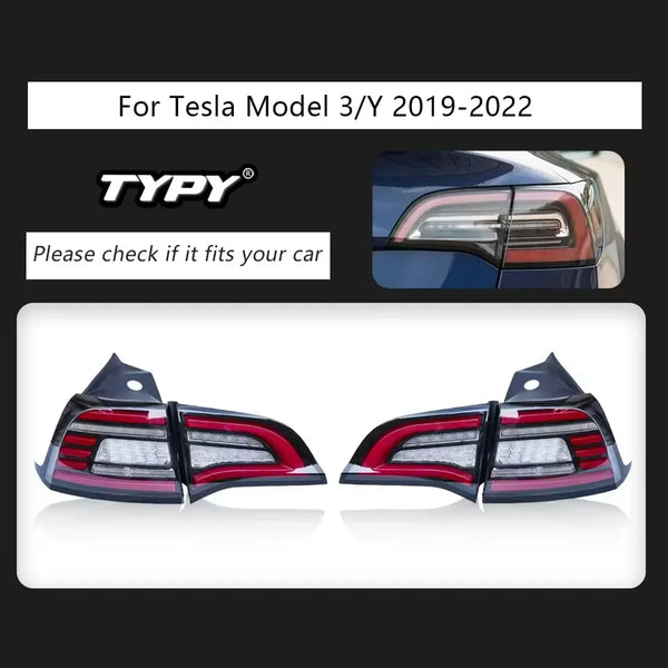 TYPY Car Lights For Tesla Model 3/Y 2019-2022 Taillight LED Projetor Tail Lamp Daytime Running Light Automotive Accessories