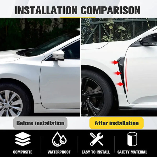 A Pair Car Side Fender Spoiler Wind Knife Side Gills Universal Air Vent Decorative Side Wing Stickers  Trim Accessorie