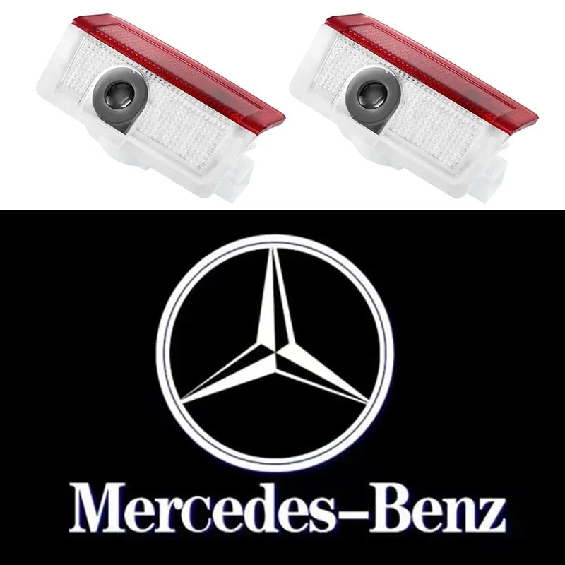 2pcs Car door welcome light logo Emblem For Mercedes Benz A C E GLC GLA GLE GLB Class W177 W205 W212 W213 X253 X156 W166 X247