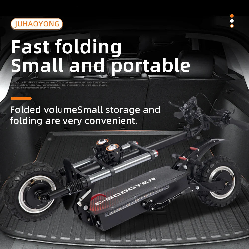 FREEBOY J30max Adult Foldable Escooter 3000W*2 Electric Scooter 60V38AH 11 INCH OFF-ROAD TIRE E-Mountain Scooter