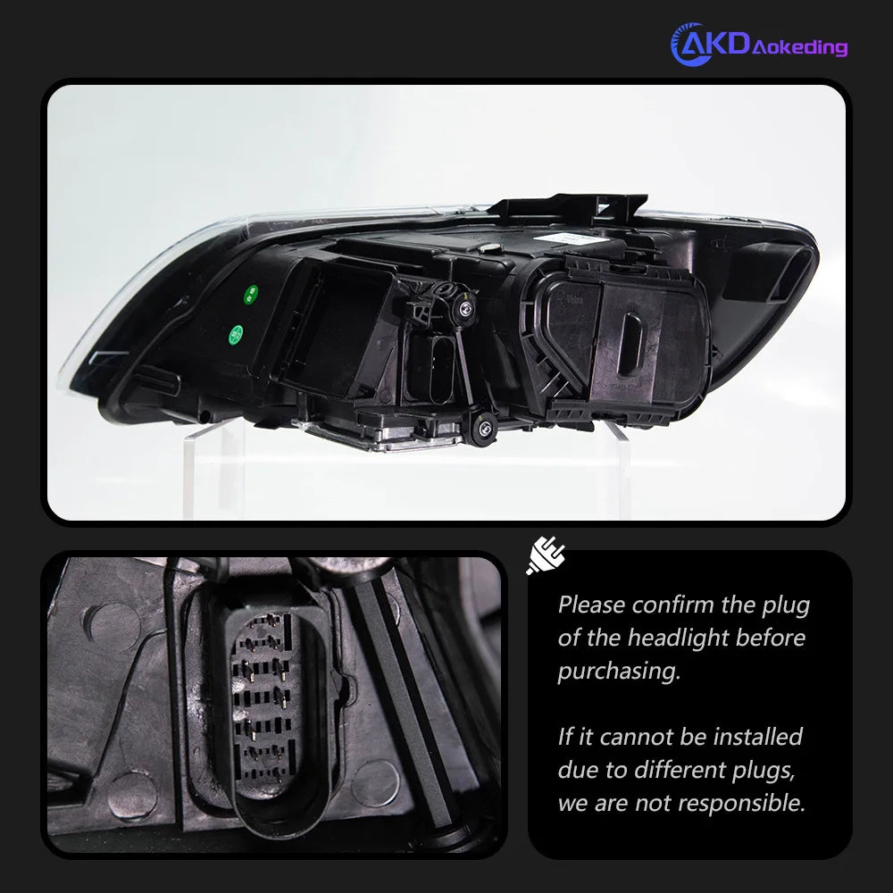 AKD Car Styling Head Lamp for Audi Q7 Headlights 2006-2015 Q7 LED Headlight Projector Lens DRL Animation Automotive Accessories