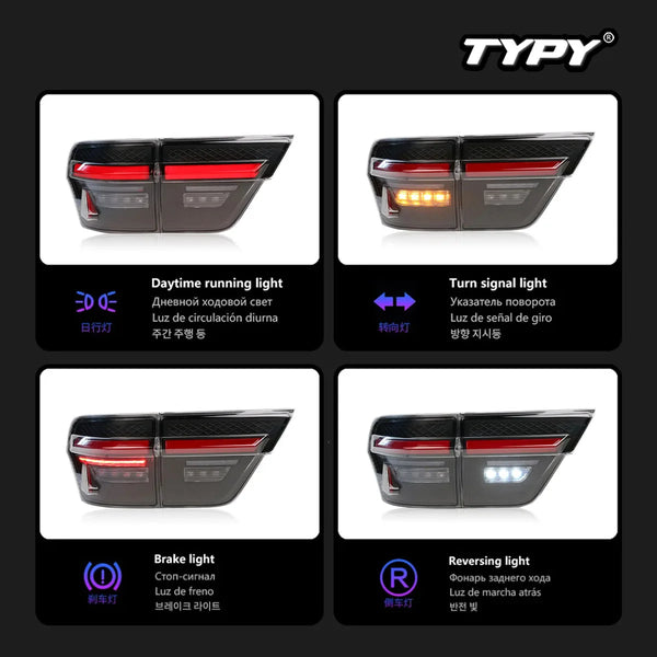 TYPY Car For Jeep Grand Cherokee Taillight 2011-2014 Upgrade Modified to New DRL Dynamic Turn Signal LED Taillight Auto Accessor