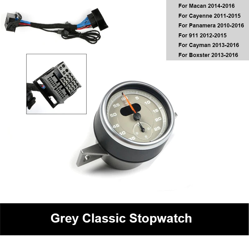 For Porsche Panamera 2010-2016 Cayman Boxster 2013-2016 911 2012-2015 Cayenne 2011-2015 Macan 14-16 Chrono Timer Stopwatch Clock