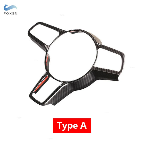 For Porsche Macan Cayenne Panamera 718 918 911 Car Interior Steering Wheel Cover Trim Accessories ABS Carbon Fiber Texture