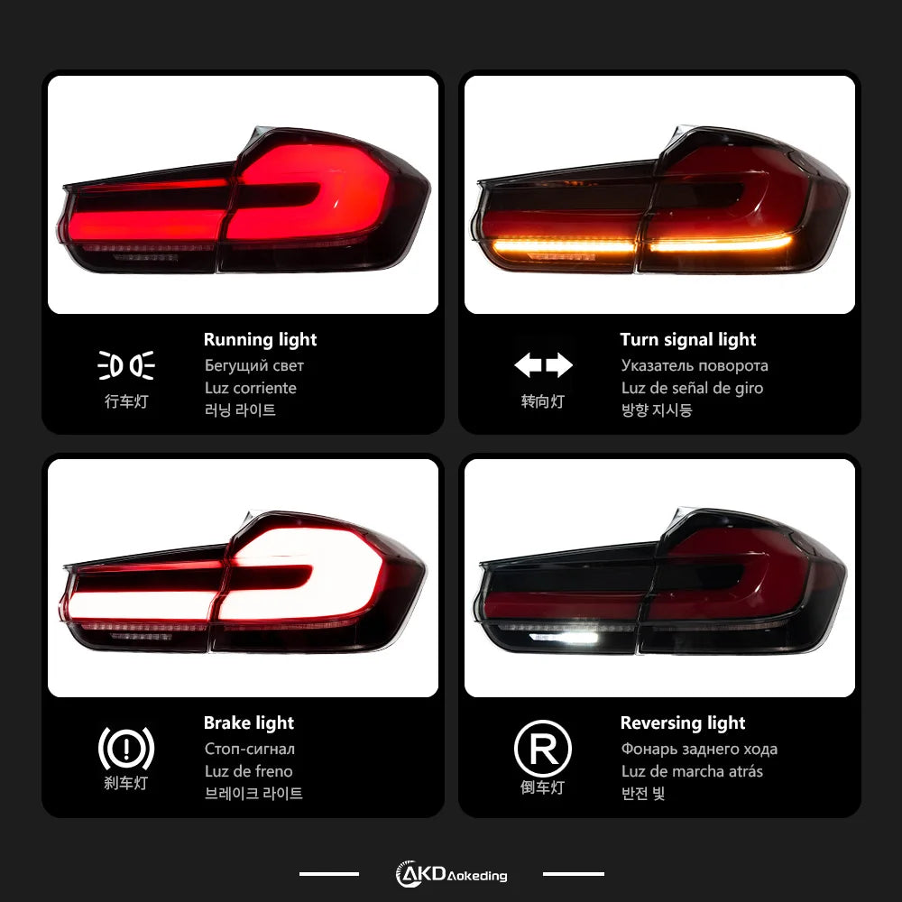AKD Tail Lamp for BMW F30 F35 F80 LED Tail Light 2013-2019 3 series 320I 325I Rear Fog Brake Turn Signal Automotive Accessories