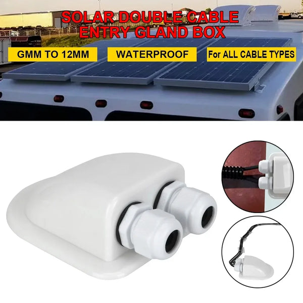 Caravan Solar Car Junction Box Cable Entry Gland Box Roof Wire Entry Cable Connector Holder Dual Hole Automotive Accessories