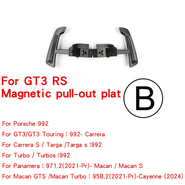 For Porsche 911.2 GT3 RS GT2 Carrera 718 GT4 Cayman Boxster Cayenne GTS Macan Interior Steering Wheel Magnetic Paddle Shift Pad