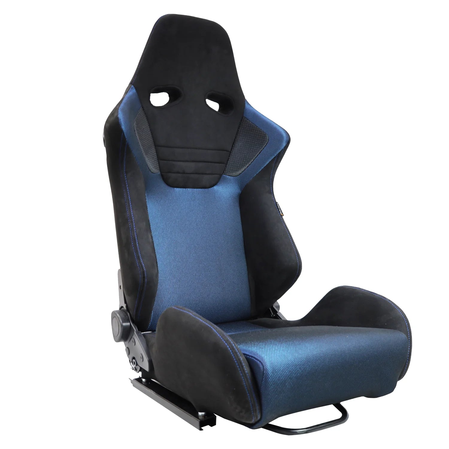 JIABEIR 1099 Universal Slider Quick Release Black Suede Blue Mesh Bucket Racing Seats